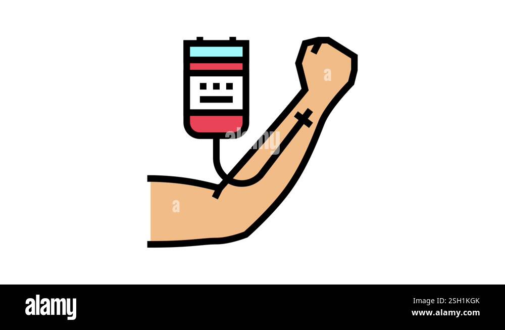 transfusions of red blood cells color icon animation Stock Video ...
