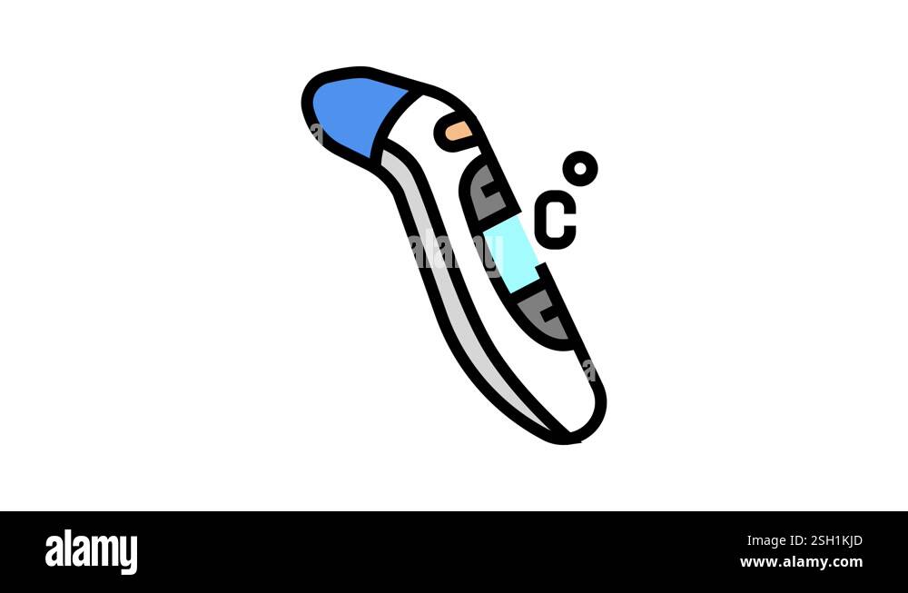 thermometer touchless color icon animation Stock Video Footage - Alamy