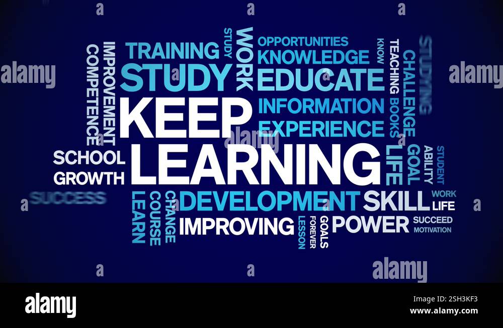 Keep Learning animated word cloud,animation kinetic typography seamless ...