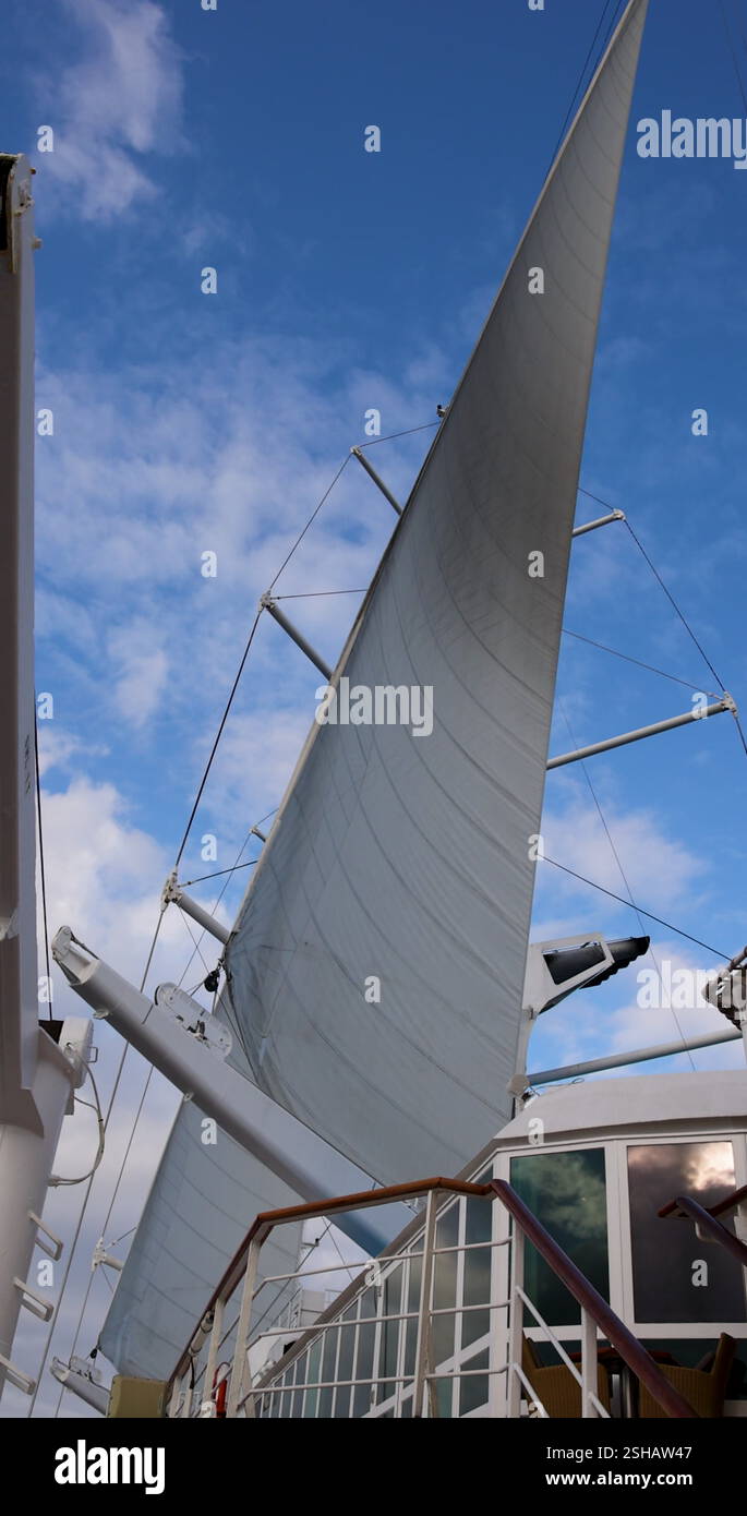 St Kitts Caribbean masts sails cruise ship deck adventure vertical 4K ...