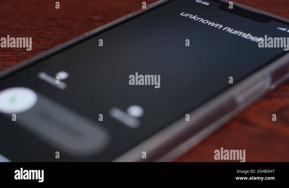 An unknown number is calling the smartphone. Animation of the incoming ...