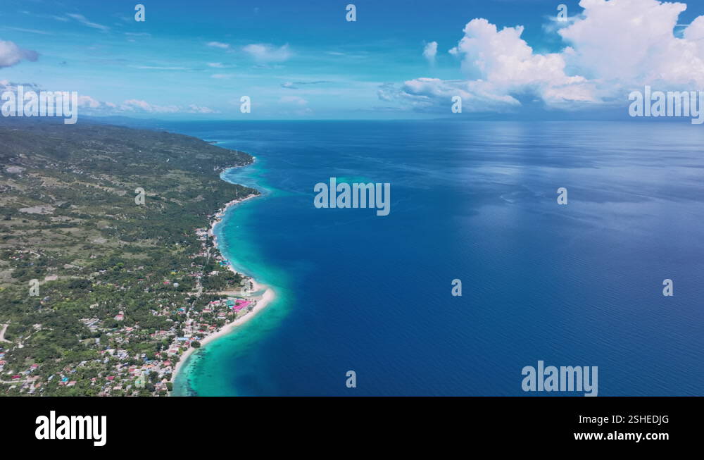 Panorama Of The Colorful Island Of Cebu From Above Stock Video Footage ...