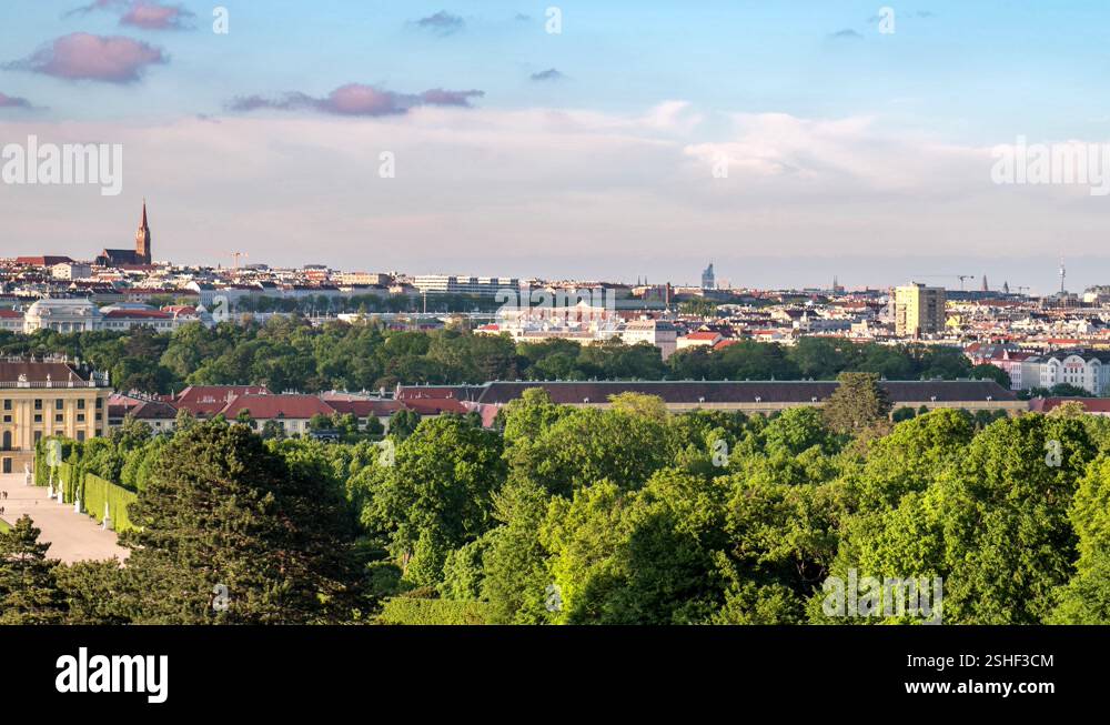 Vienna Austria time lapse 4K, city skyline timelapse at Vienna city ...