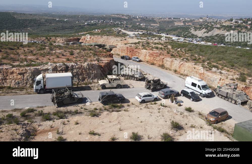 Israel Army squad soldiers on Humvee vehicles driving through training ...