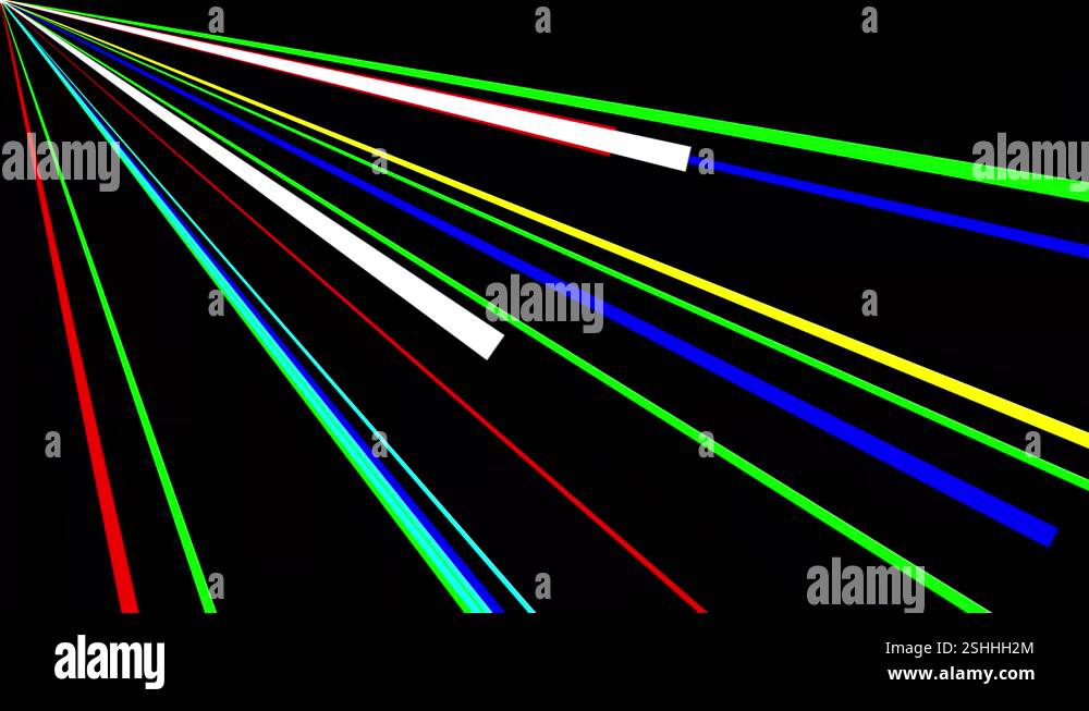 Colorful light streaks motion graphics with plain black background ...