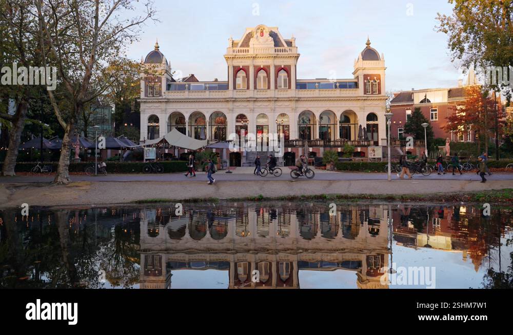 The Pavilion of Vondelpark, public urban park in Amsterdam Stock Video ...