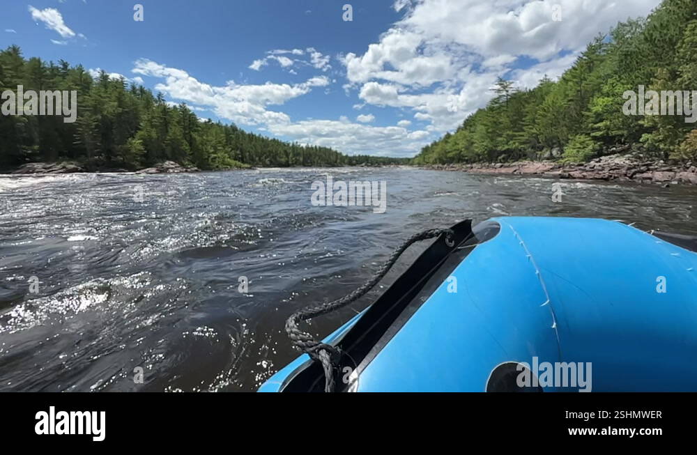 point of view the front of a white water raft Stock Video Footage - Alamy