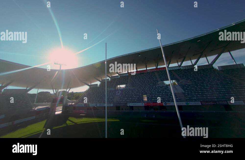 FPV Drone Flies Through Rugby Goalposts and Exits Stadium, Captures ...