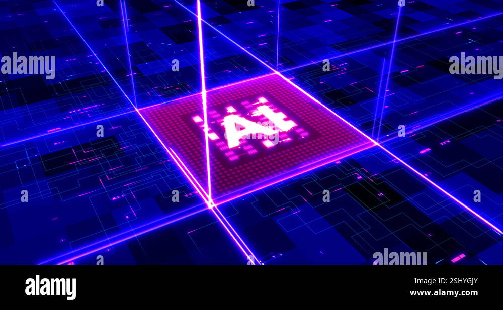 Powerful Artificial Intelligence Cpu Processing Data Stock Video