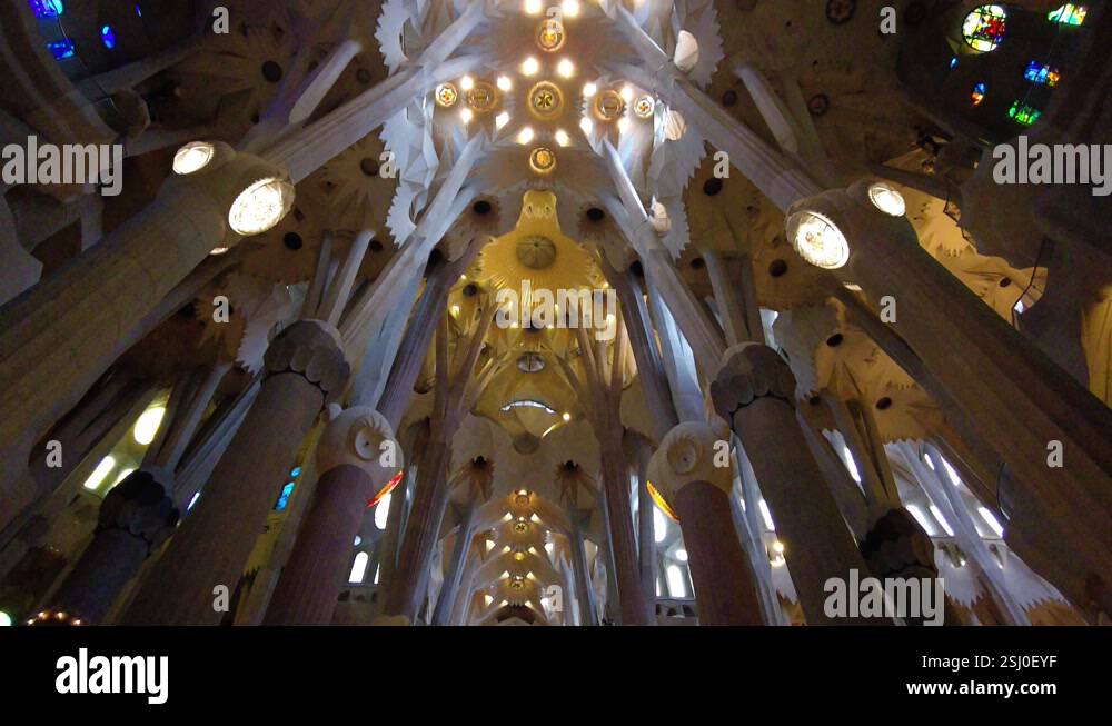 La sagrada familia ceiling Stock Videos & Footage - HD and 4K Video ...