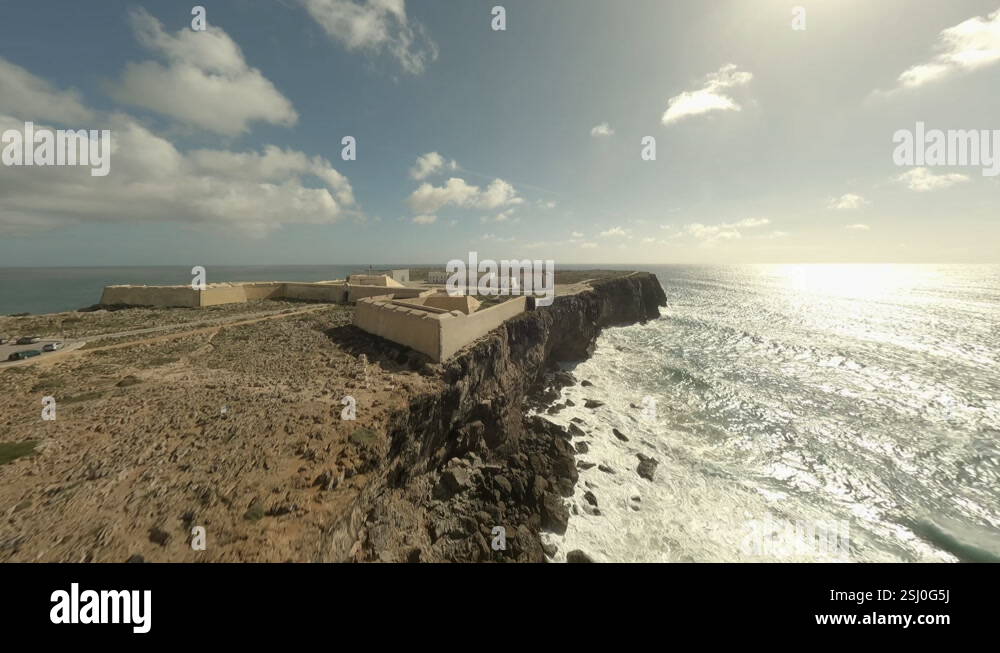 fpv-aerial-flyover-of-cliff-top-ruin-of-sagres-fortress-in-portugal