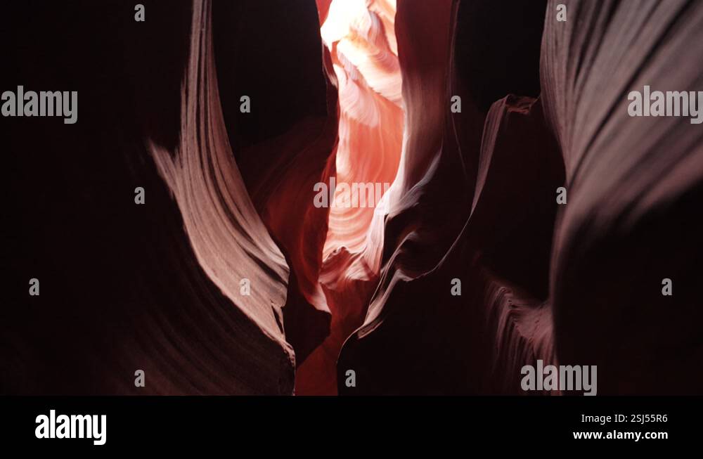 The Antelope Canyon in Arizona, with its wind and water-carved rock ...