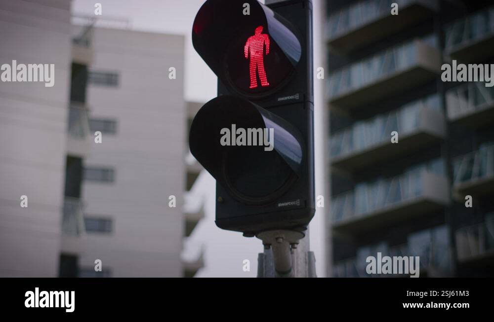 Slow zoom-in on traffic light that finally turns green Stock Video ...