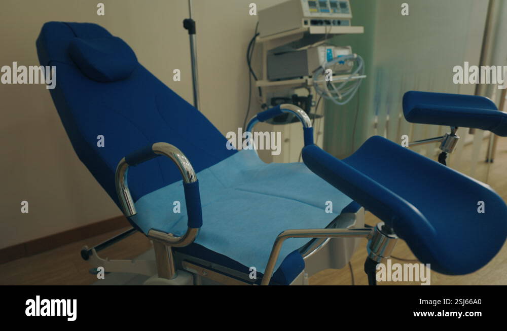 Gynecological Chair in Modern Medical Office. Endoscopic Equipment Used ...