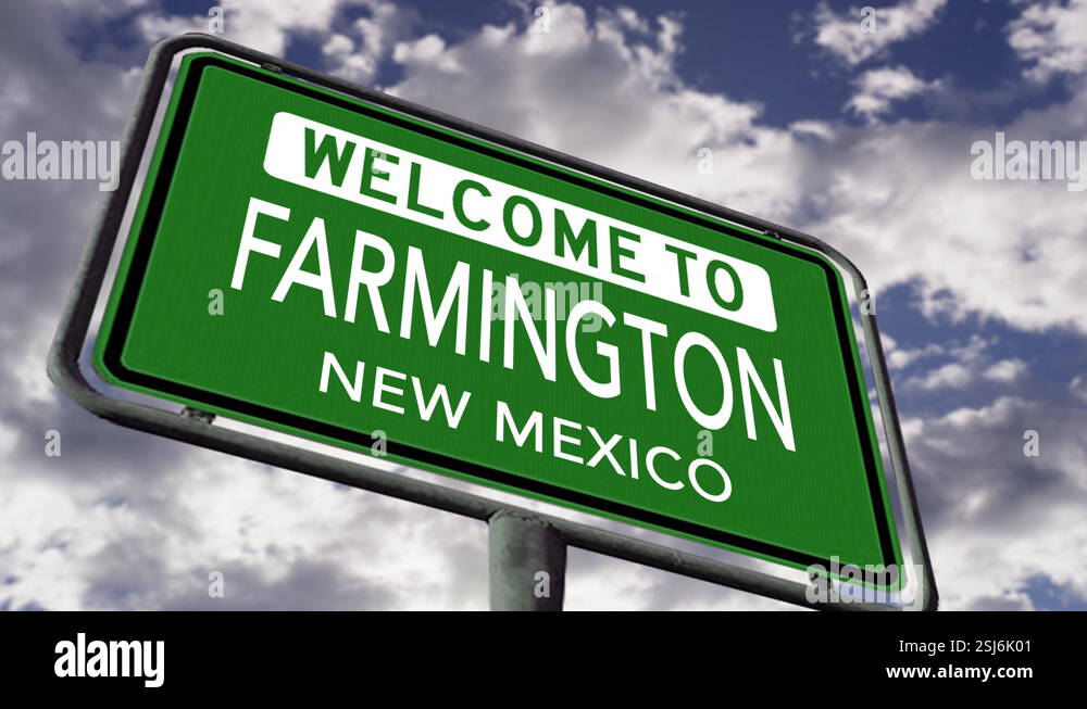 Welcome to Farmington, New Mexico, US City Road Sign Close Up Realistic ...