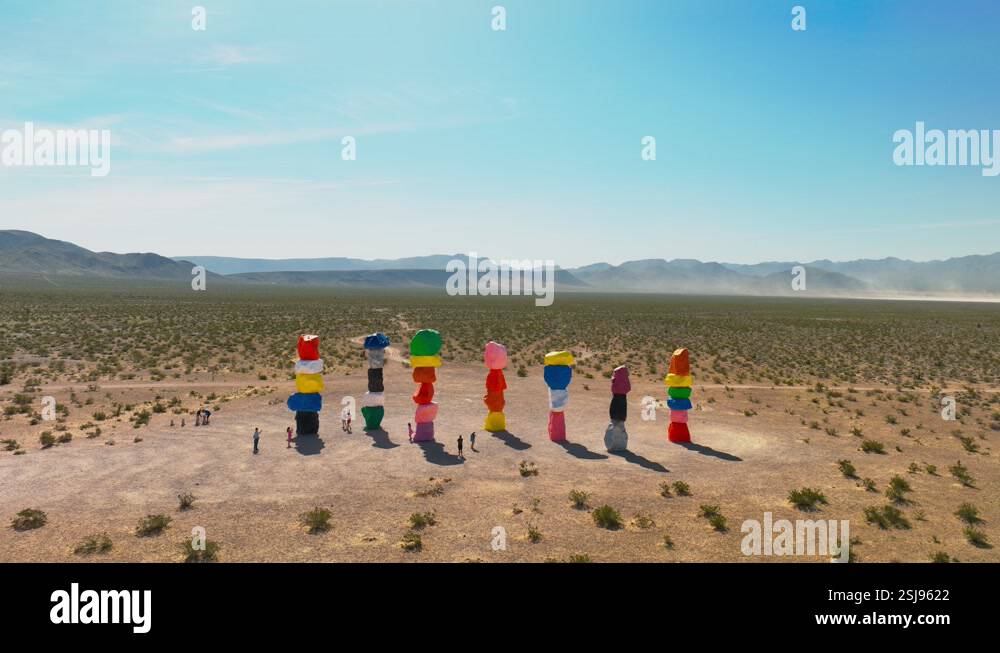 Fast rising show of the Seven Magic Mountains in Las Vegas NV Stock ...