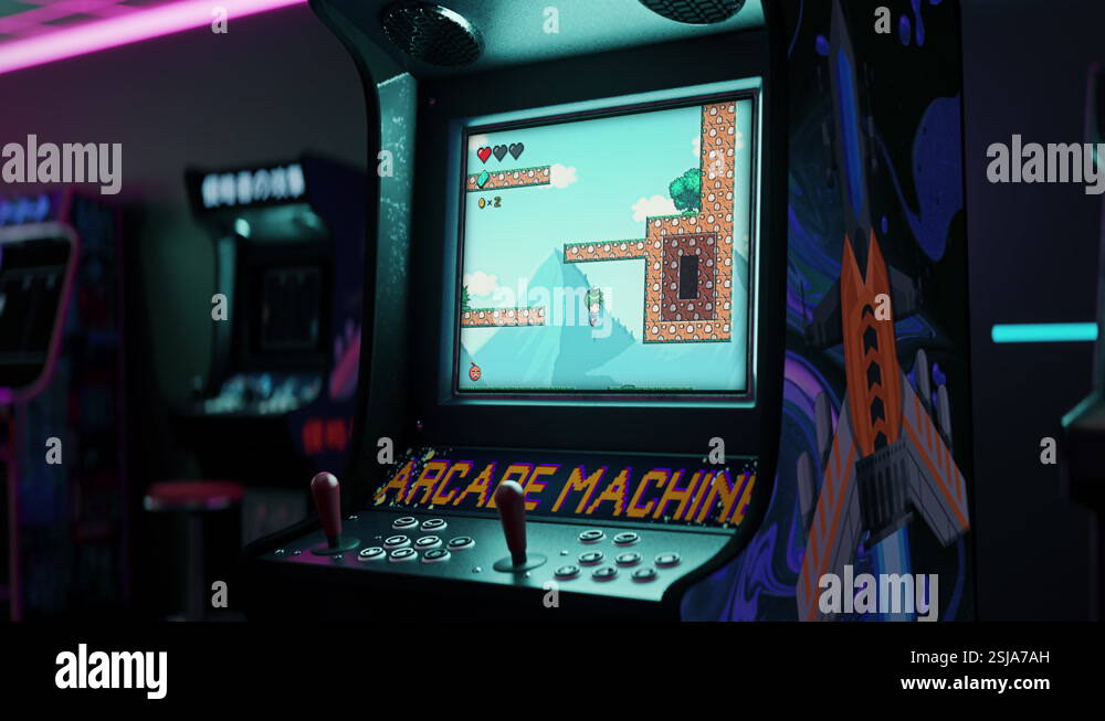 Suffering Defeat While Playing 2D Pixel Art Classic Game On Retro ...