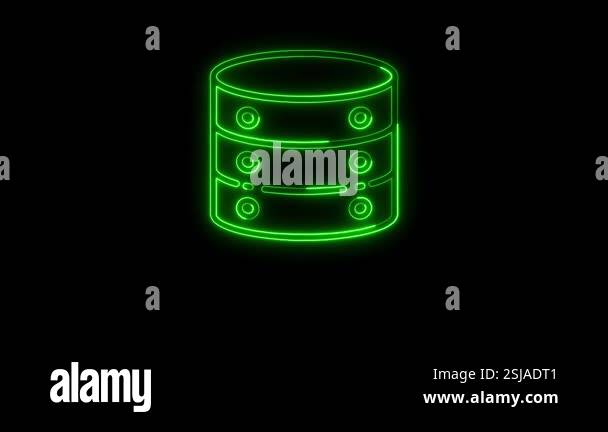 Animated server database line icon, Data management animation, Cloud ...