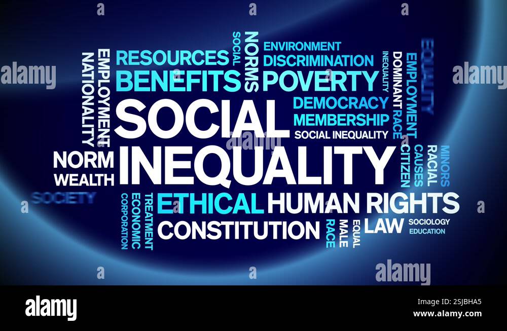 Social inequality animated tag word cloud,Human rights issues animation ...