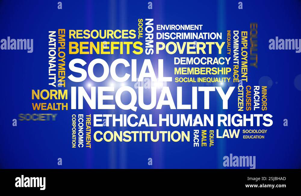 Social inequality animated tag word cloud,Human rights issues animation ...