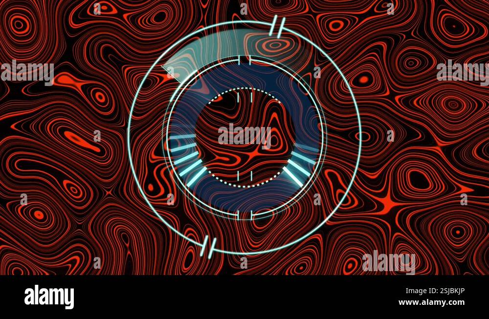 Animation of scope scanning and data processing over red pattern Stock ...