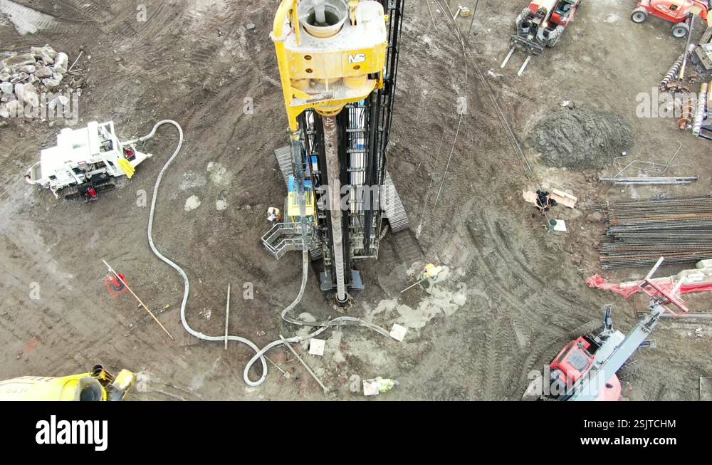 Crane shot view construction drill Stock Videos & Footage - HD and 4K ...