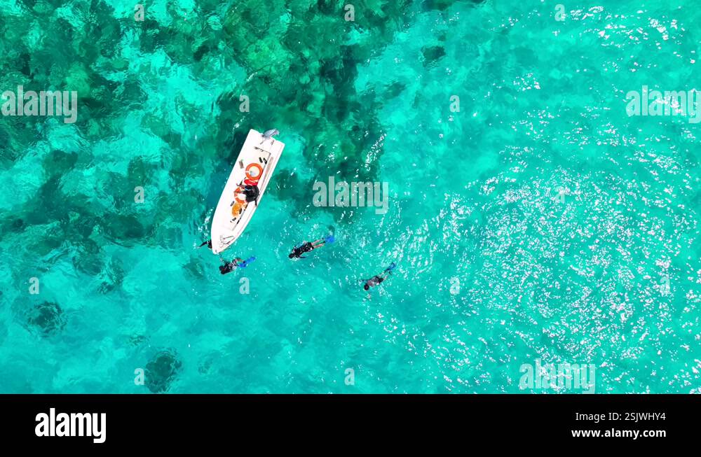 Snorkelers Exploring Underwater Wonders In The Philippine Sea With Boat ...