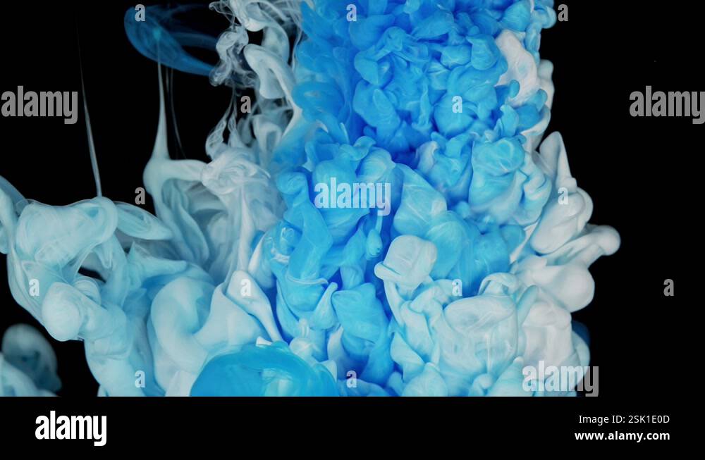 Celestial Ink Waltz: Fluid Art Euphony with Blue and White Color Paint ...