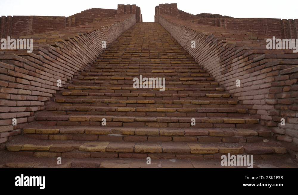 Ancient Brick Stairway at Ruins of UR, Ziggurat of UR Monument in Iraq ...