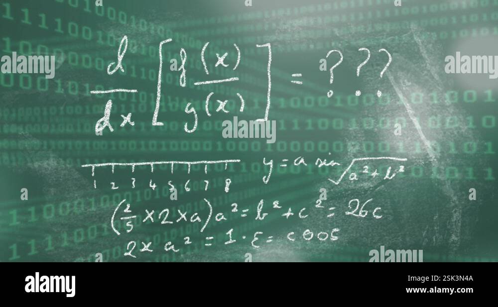 Animation Of Mathematical Data Processing Over Binary Coding Stock