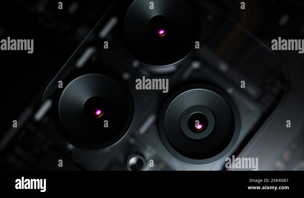 animation of the assembly of various components into a phone with three ...