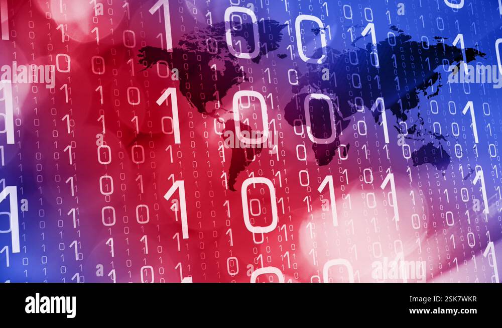 Software development binary code animation with coding background and ...