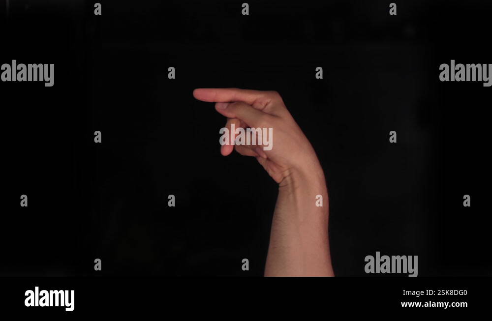 American Sign Language (ASL) single-handed P p letter sign Stock Video ...