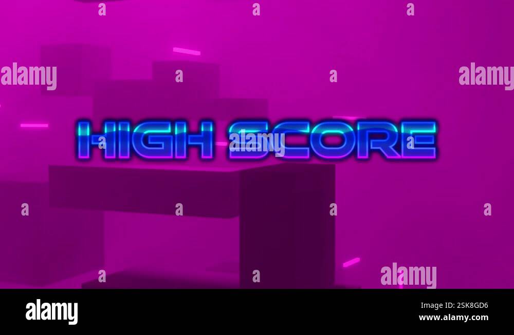 Animation of high score text over purple background Stock Video Footage ...