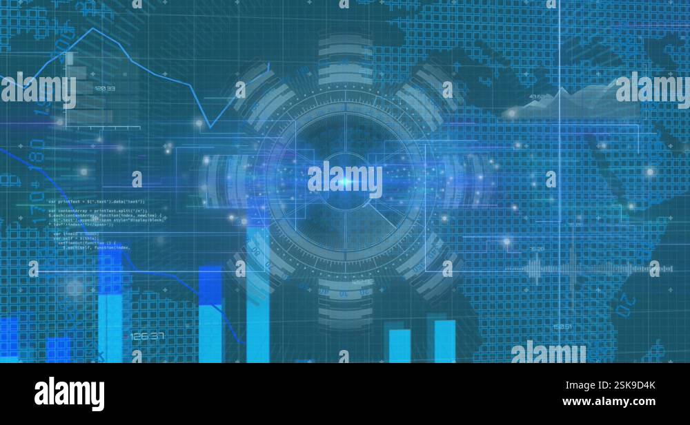 Animation of radar in arc reactor over graphs and computer language ...