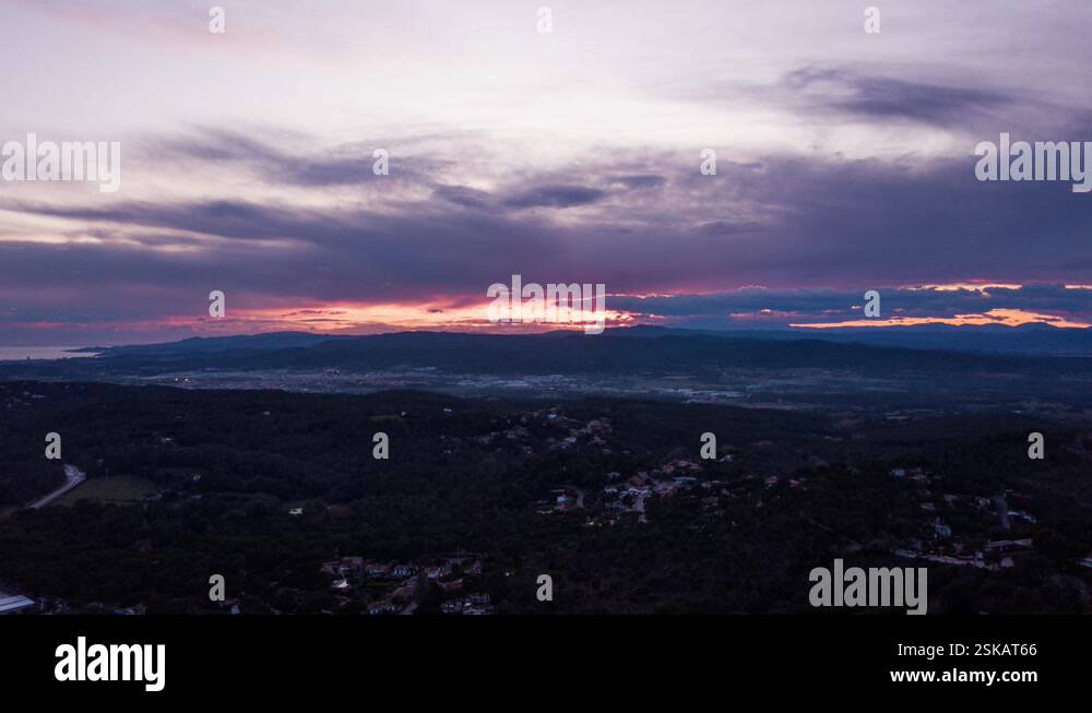 SPAIN SUNSET TRACKING FORWARD TIMELAPSE DRONE SHOT Stock Video Footage ...