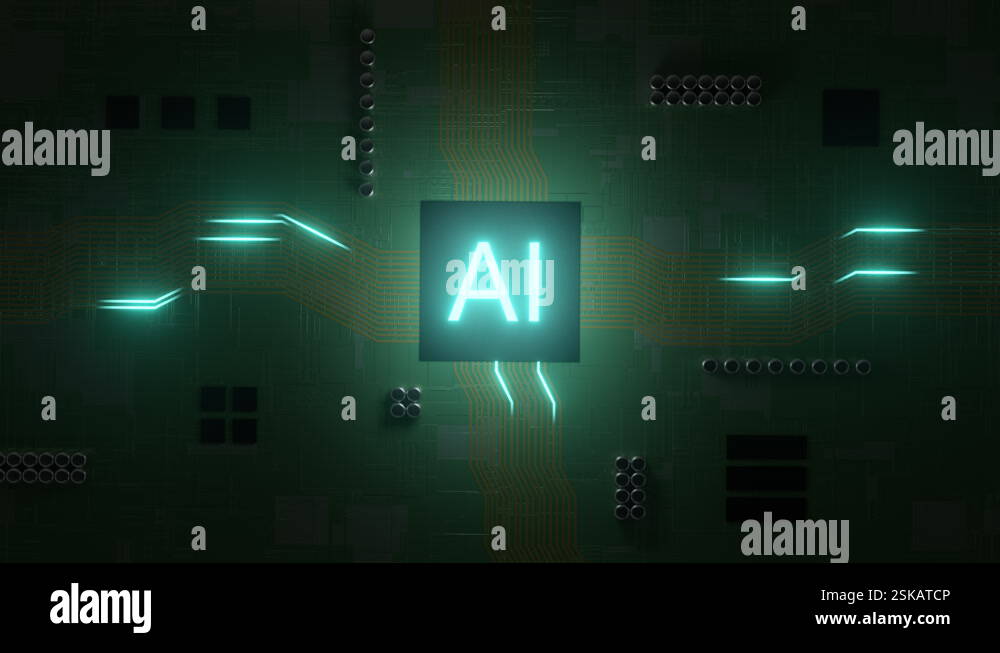 Inside Ai Artifical Intelligence Computer Chip Processor Cpu Concept