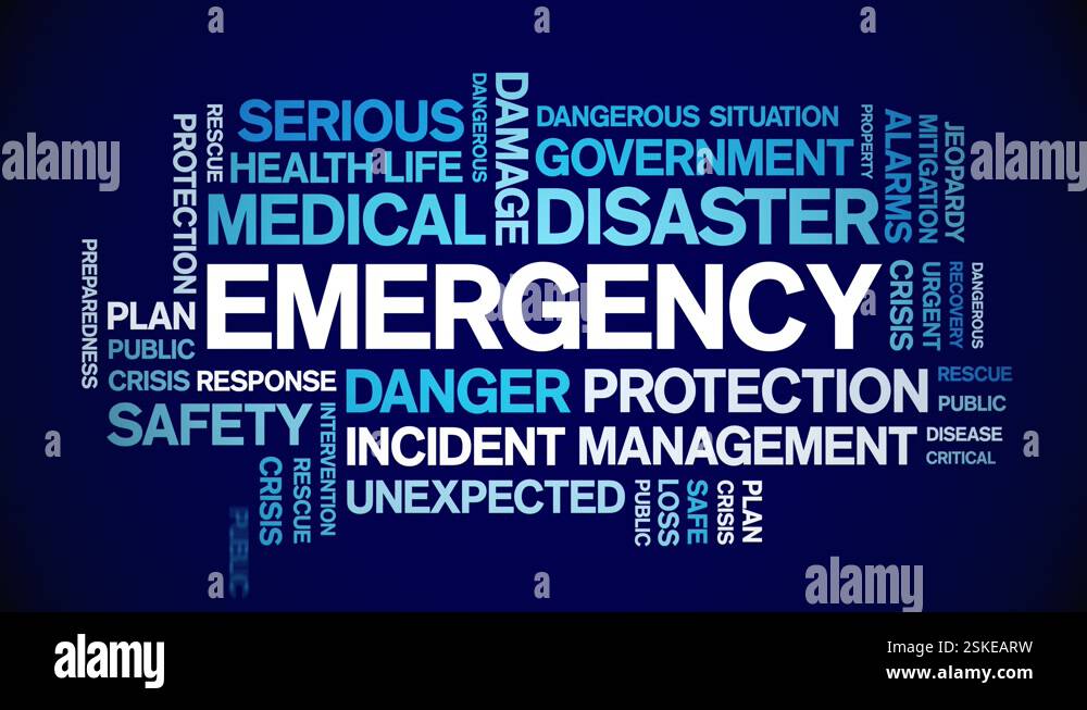 Emergency animated word cloud,animation tag kinetic typography seamless ...