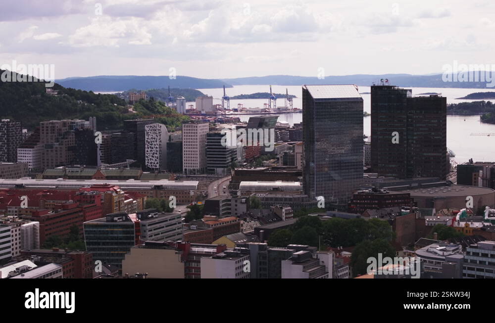 Group of modern high rise residential and hotel buildings in former ...