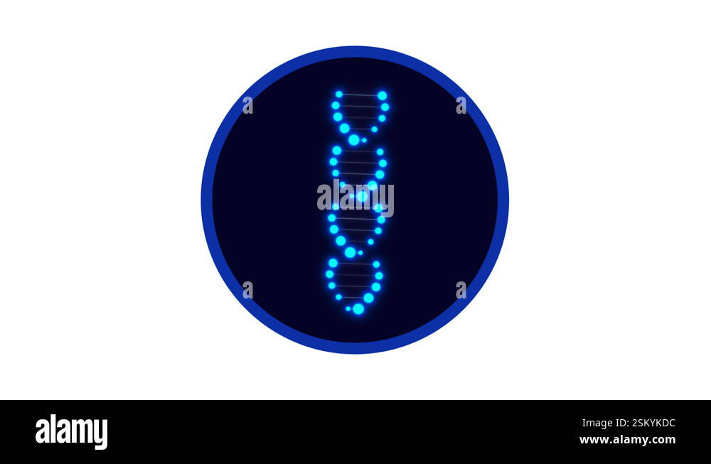 DNA icon part of medical animation. Gene structure in circle on white ...