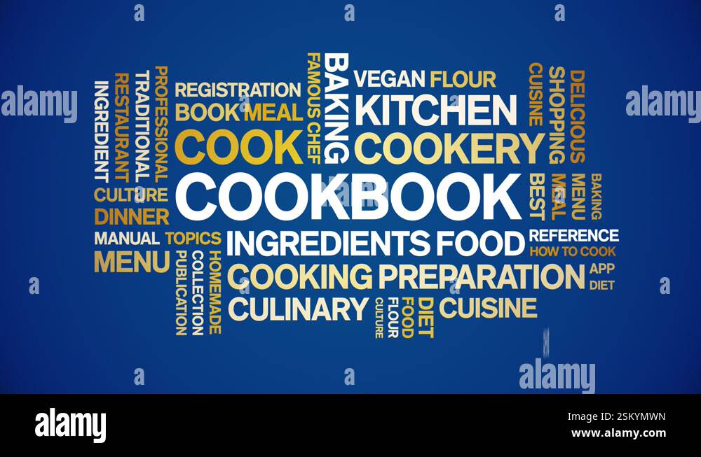 Cookbook animated word cloud,animation text kinetic typography seamless ...