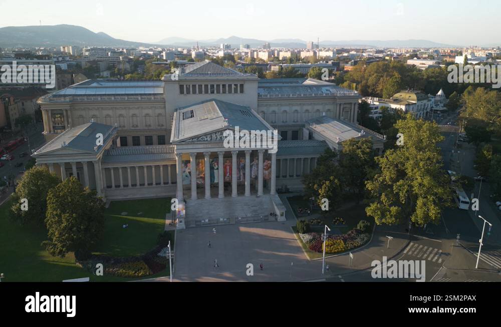 Heroes' Square in Budapest, Hungary. Museum of Fine Arts. Orbiting ...