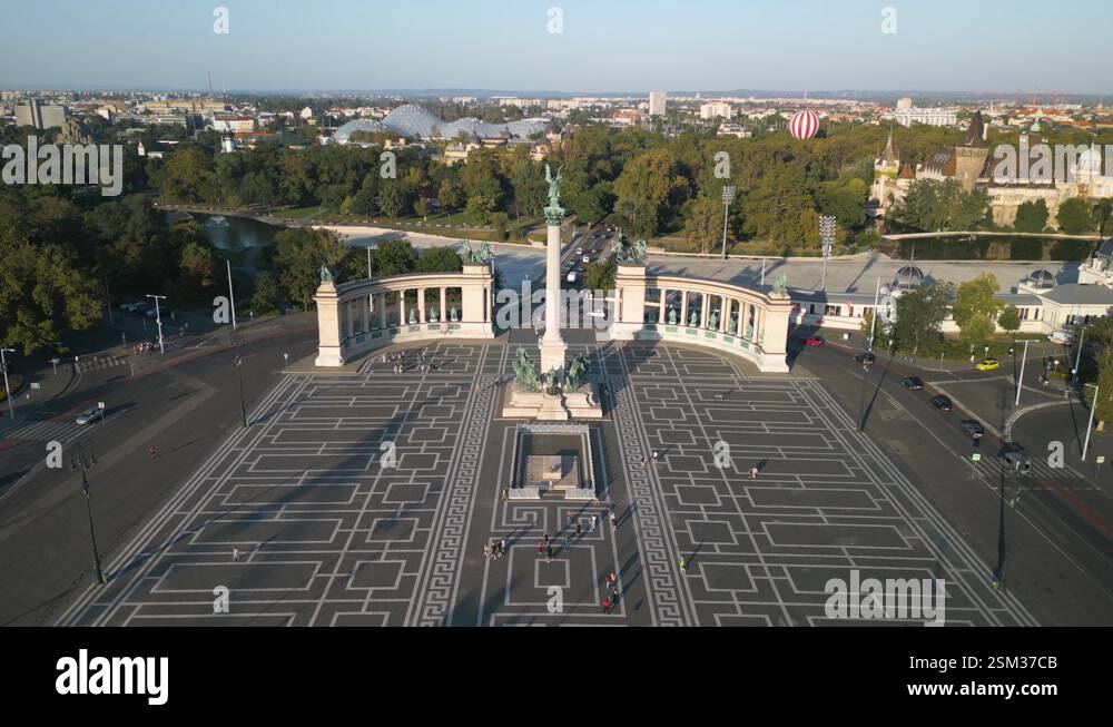 Millennium Monument, Heroes' Square in Budapest, Hungary - Cinematic ...
