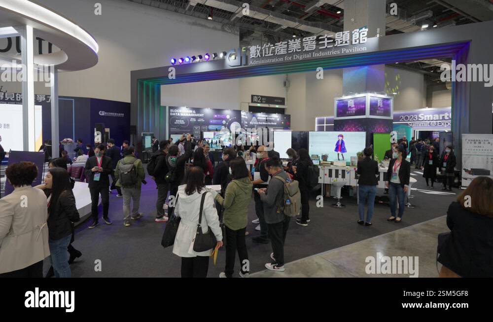 Crowds of Smart Tech People in Asia Tech Summit Conference Stock Video ...