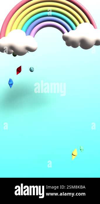 vertical 3d Rainbow Animated Background. LGBT. Looped Cartoon Rainbow ...