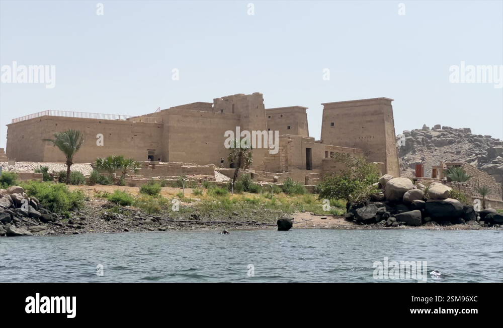 File Island Pyramid Egyptian temple of Isis in File island Egypt. Philae island from the ...