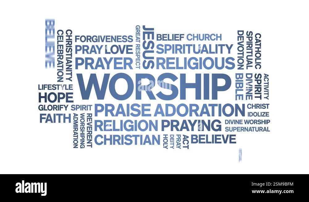 Worship animated word cloud,animation tag kinetic typography seamless ...