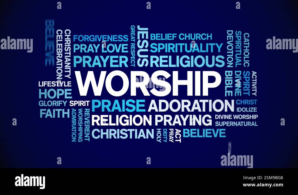Worship animated word cloud,animation tag kinetic typography seamless ...