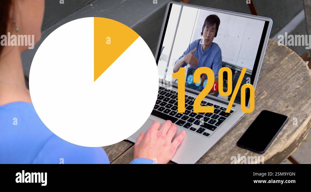 Animation of pie graph filling up icon with increasing percentage over ...