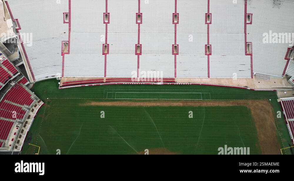 Natural Grass Surface And Empty Bleachers Inside Razorback Stadium In ...